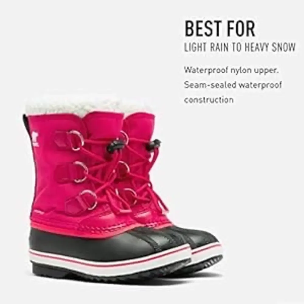 NEW Sorel Yoot Pac Nylon Snow Boots Kids Waterproof Insulated Winter Pink Size 9